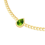 Pear Peridot Curb Necklace