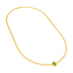 Pear Peridot Curb Necklace