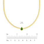 Pear Peridot Curb Necklace