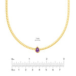 Pear Amethyst Curb Necklace