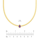 Pear Amethyst Curb Necklace