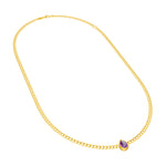 Pear Amethyst Curb Necklace