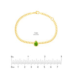 Pear Peridot Curb Bracelet