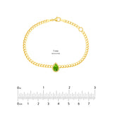 Pear Peridot Curb Bracelet