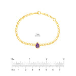 Pear Purple Amethyst Curb Bracelet