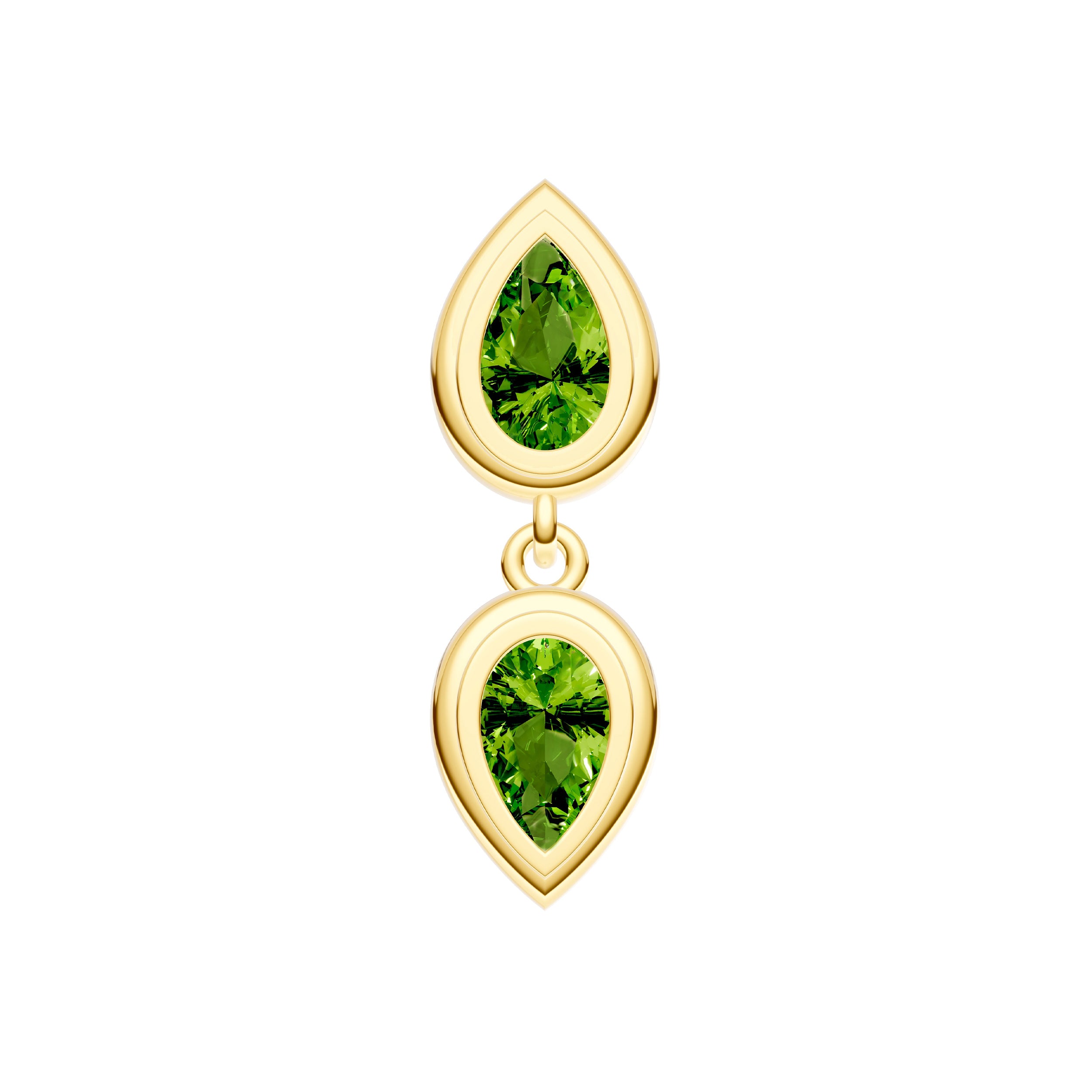 Double Pear Peridot Dangle Earrings