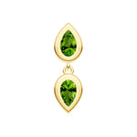 Double Pear Peridot Dangle Earrings