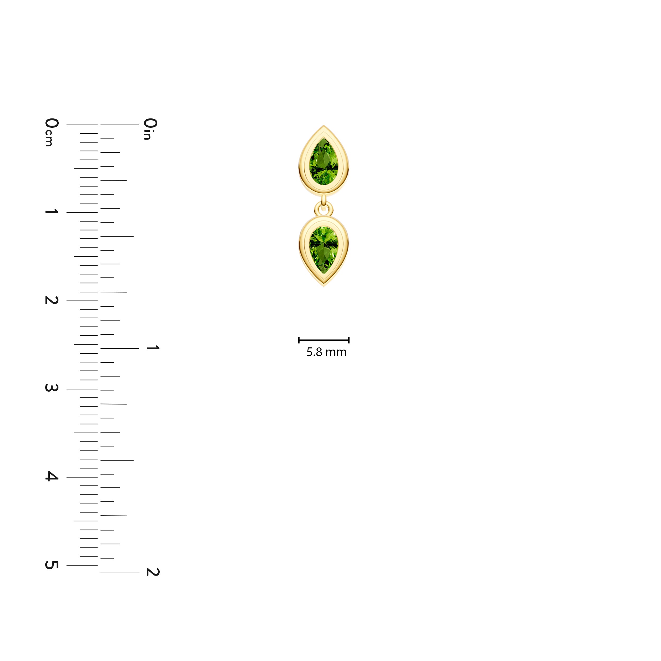 Double Pear Peridot Dangle Earrings