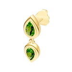 Double Pear Peridot Dangle Earrings