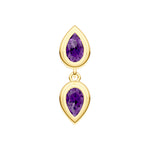 Double Pear Purple Amethyst Dangle Earrings