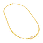 Emerald Pink Morganite Curb Necklace