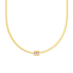 Emerald Pink Morganite Curb Necklace
