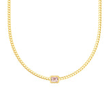 Emerald Pink Morganite Curb Necklace