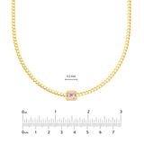 Emerald Pink Morganite Curb Necklace