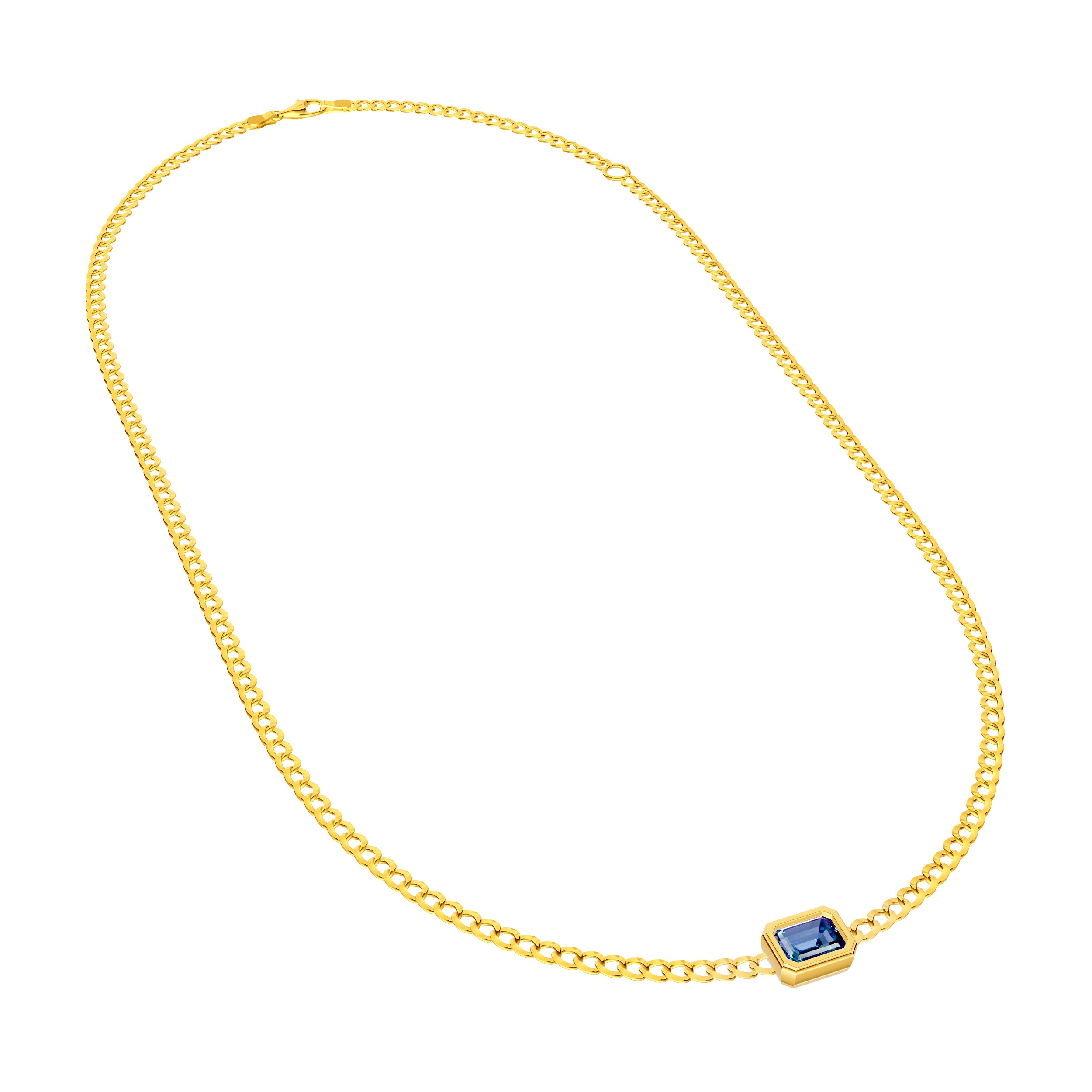 Emerald London Blue Curb Necklace