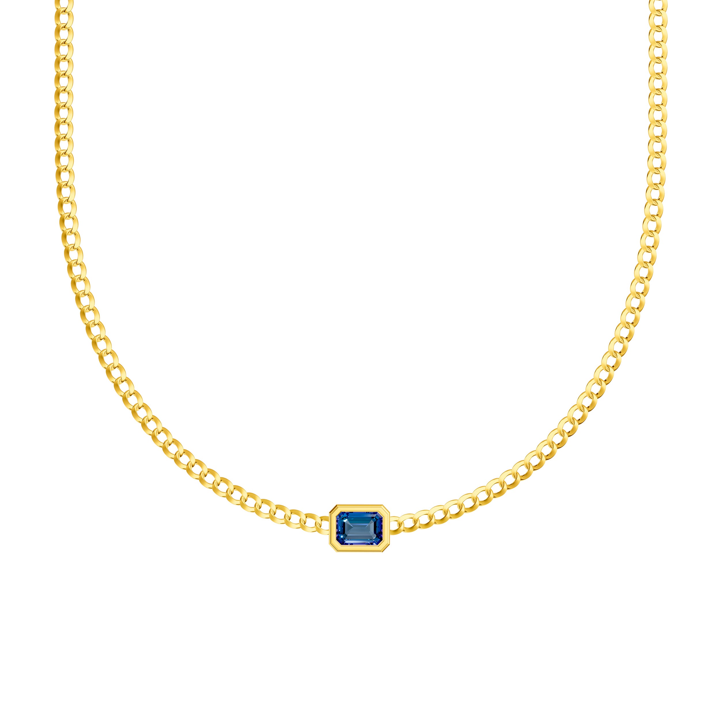 Emerald London Blue Curb Necklace