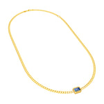 Emerald London Blue Curb Necklace