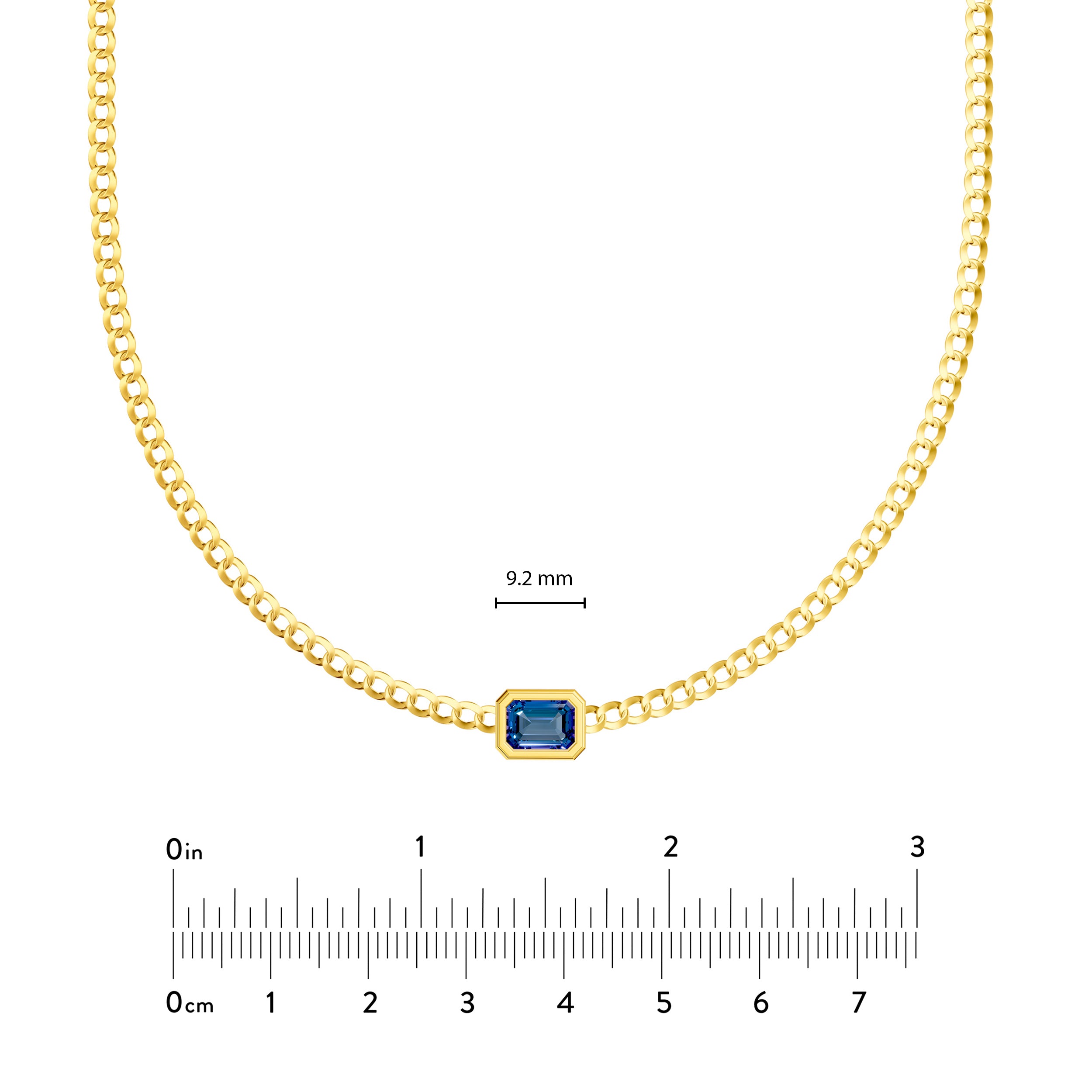 Emerald London Blue Curb Necklace