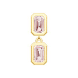 Double Emerald Pink Morganite Dangle Earrings
