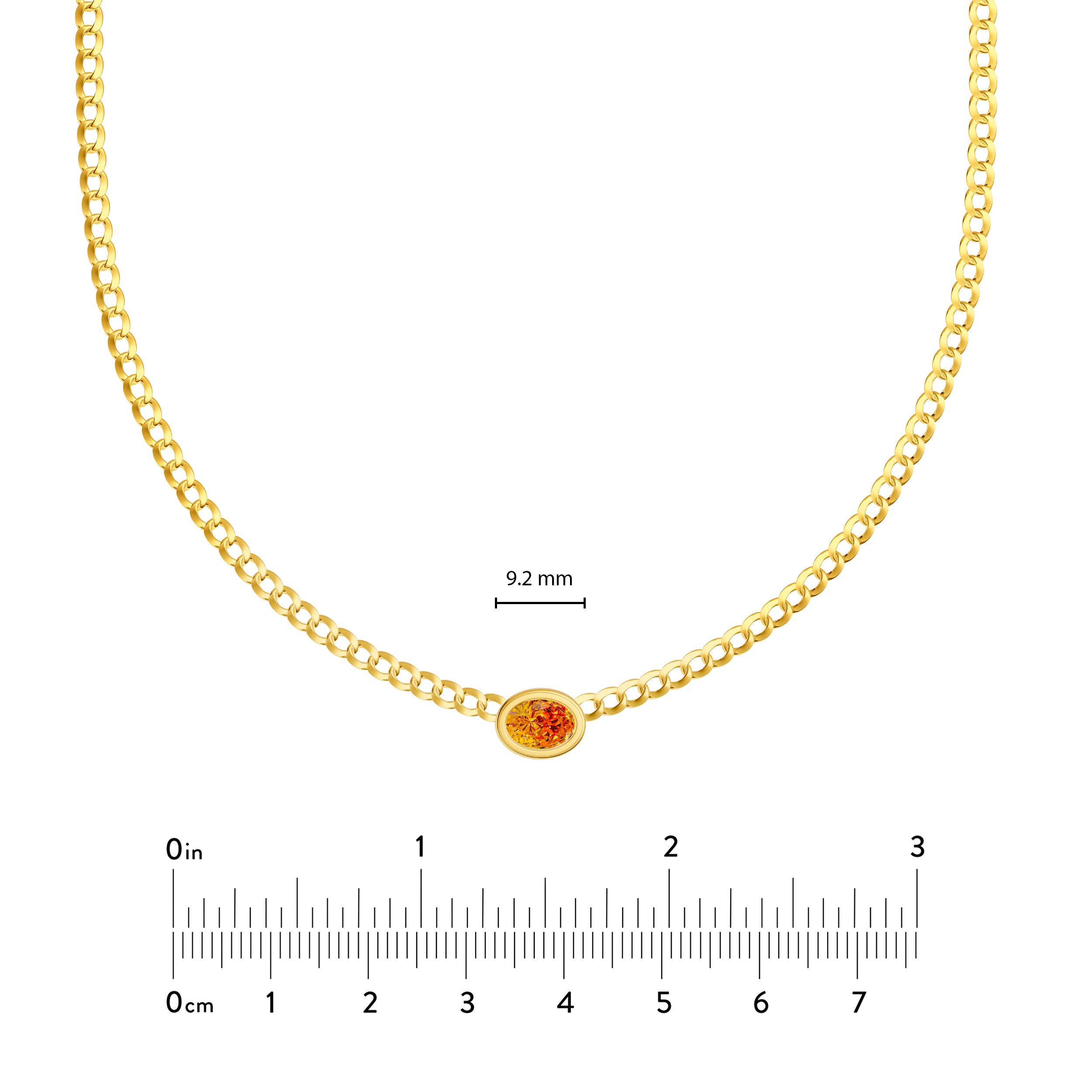 Oval Citrine Curb Necklace