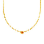 Oval Citrine Curb Necklace