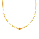 Oval Citrine Curb Necklace