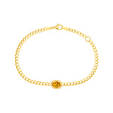 Oval Citrine Curb Bracelet