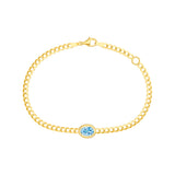 Oval Sky Blue Curb Bracelet