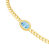 Oval Sky Blue Curb Bracelet