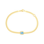 Oval Sky Blue Curb Bracelet