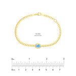Oval Sky Blue Curb Bracelet