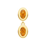 Double Oval Citrine Danlge Earrings