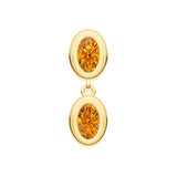 Double Oval Citrine Danlge Earrings
