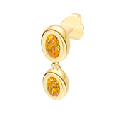 Double Oval Citrine Danlge Earrings