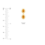 Double Oval Citrine Danlge Earrings