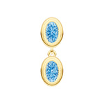 Double Oval Sky Blue Dangle Earrings