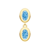 Double Oval Sky Blue Dangle Earrings