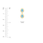Double Oval Sky Blue Dangle Earrings