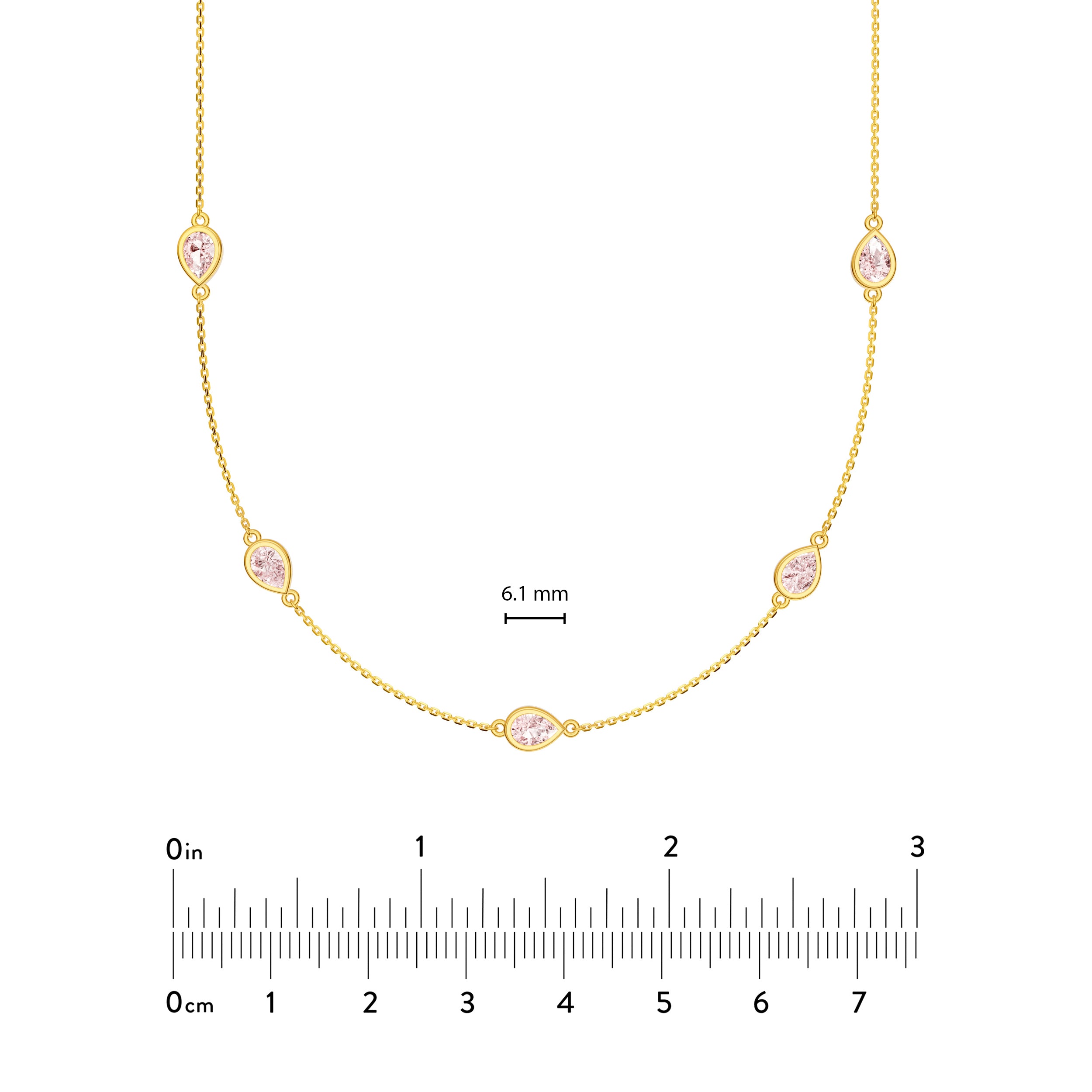 Pear Pink Morganite Station Necklace