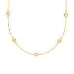 Pear Pink Morganite Station Necklace
