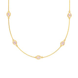 Pear Pink Morganite Station Necklace