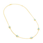 Pear Sky Blue Station Necklace