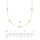 Pear Sky Blue Station Necklace