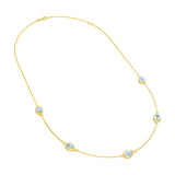 Pear Sky Blue Station Necklace