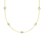 Pear Sky Blue Station Necklace