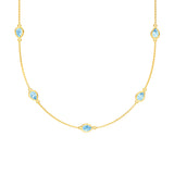 Pear Sky Blue Station Necklace