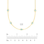 Pear Sky Blue Station Necklace