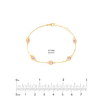 Pear Pink Morganite Station Bracelet