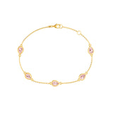 Pear Pink Morganite Station Bracelet