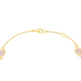 Pear Pink Morganite Station Bracelet